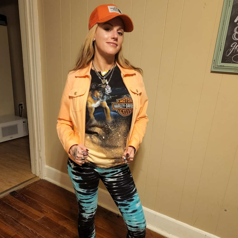 Chaps denim jacket, small coral jacket, spring jacket, Easter jacket